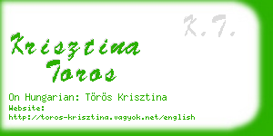 krisztina toros business card